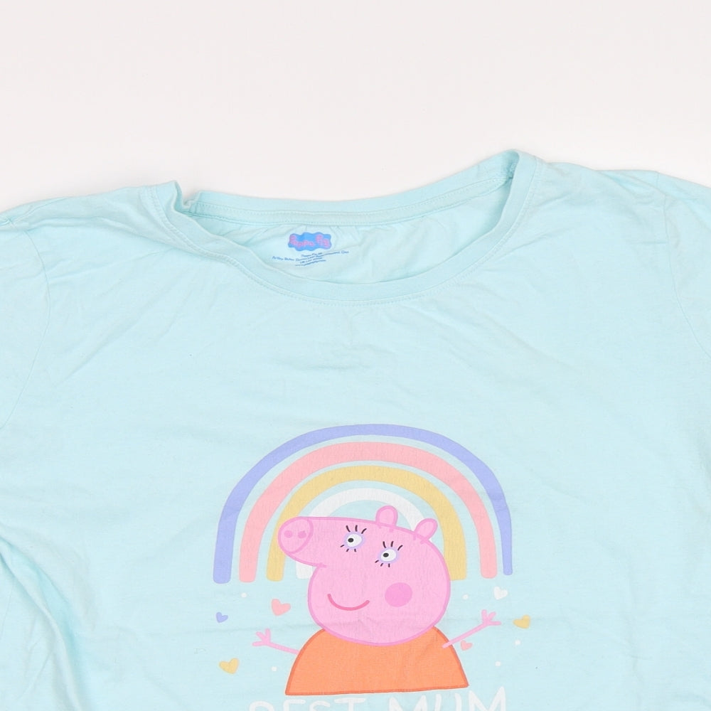 F&F Womens Blue   Basic T-Shirt Size 10  - Peppa Pig