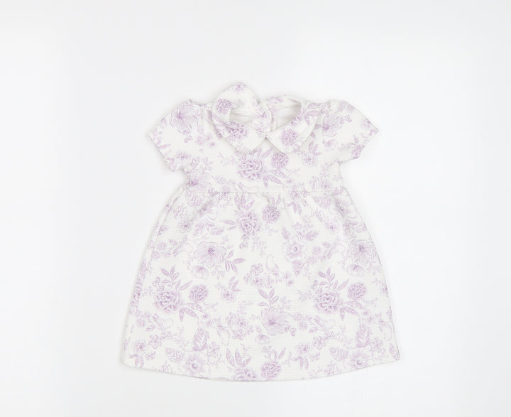 TU Baby White Floral  A-Line  Size 3-6 Months