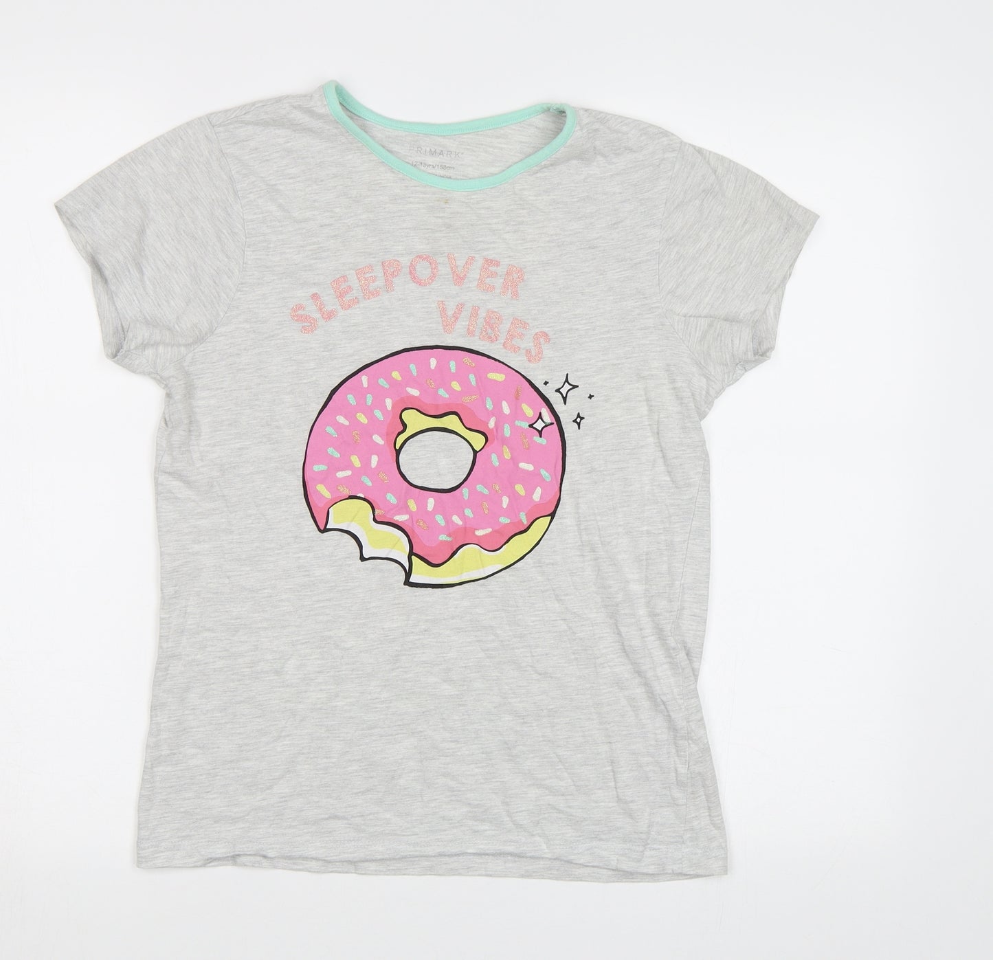 Primark Girls Grey   Basic Polo Size 12 Years  - Donut