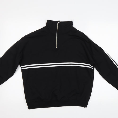 DF You Womens Black Striped  Pullover Sweatshirt Size S