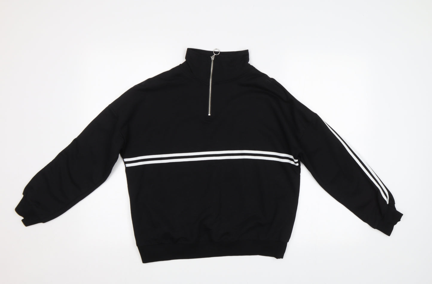 DF You Womens Black Striped  Pullover Sweatshirt Size S