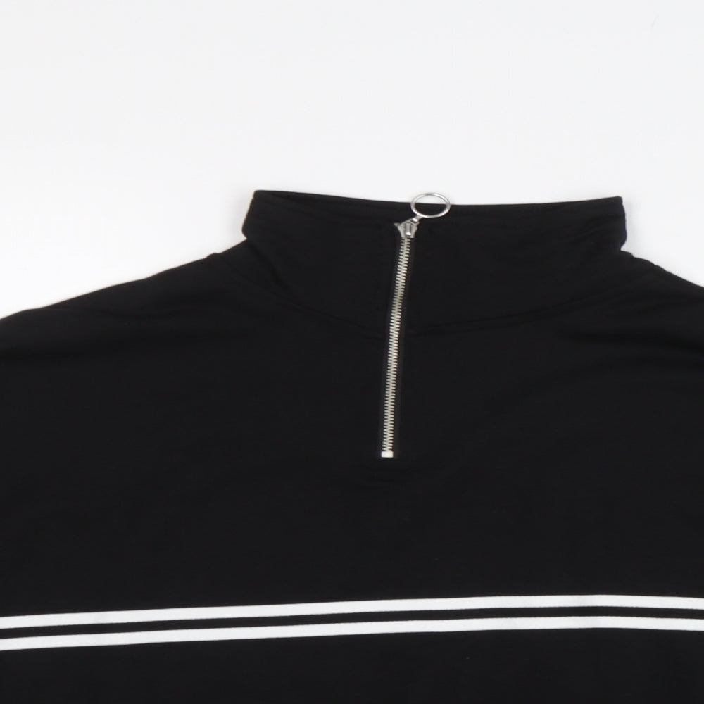 DF You Womens Black Striped  Pullover Sweatshirt Size S