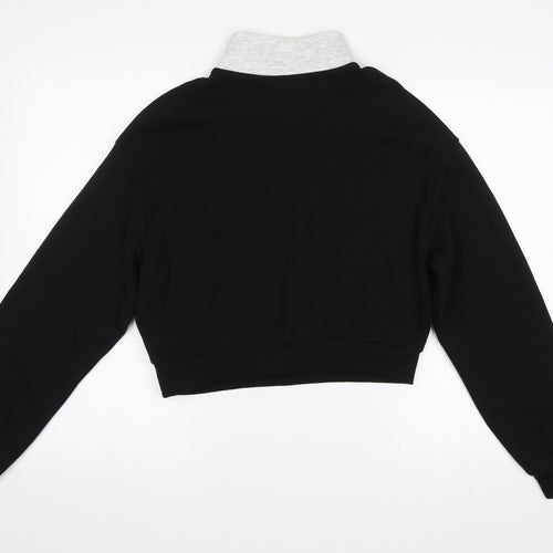 H&M Womens Black Striped  Pullover Sweatshirt Size S