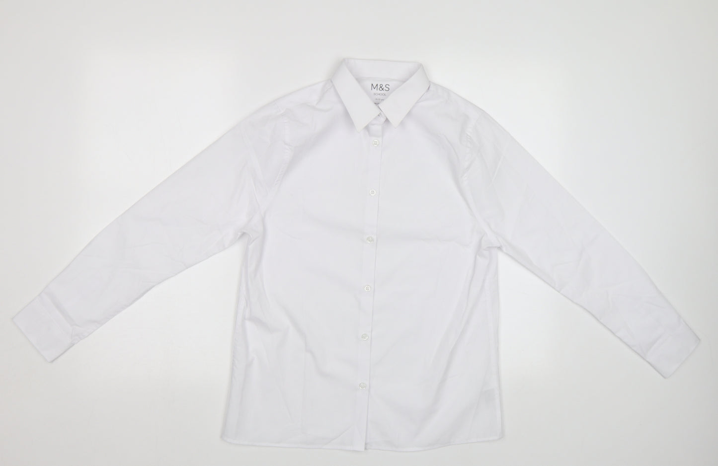 M&S Boys White   Basic Button-Up Size 14-15 Years