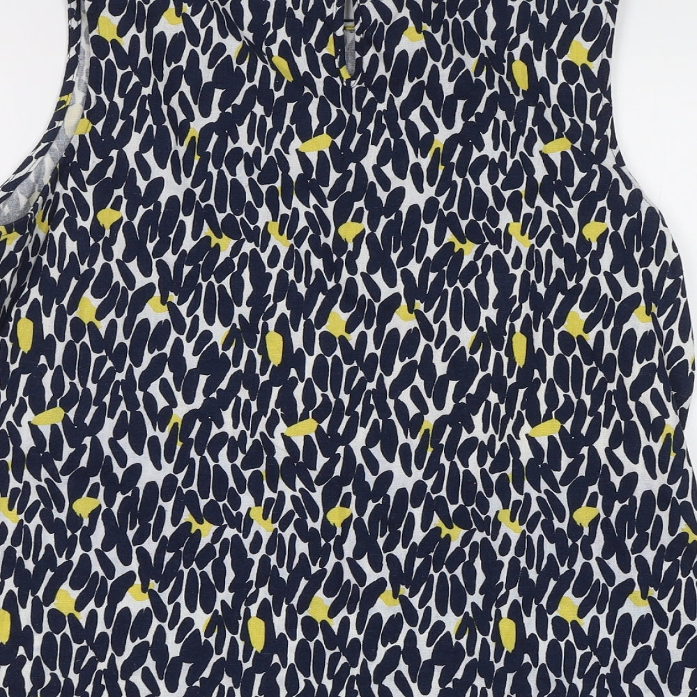 Classic Womens Blue Animal Print  Basic Blouse Size 16