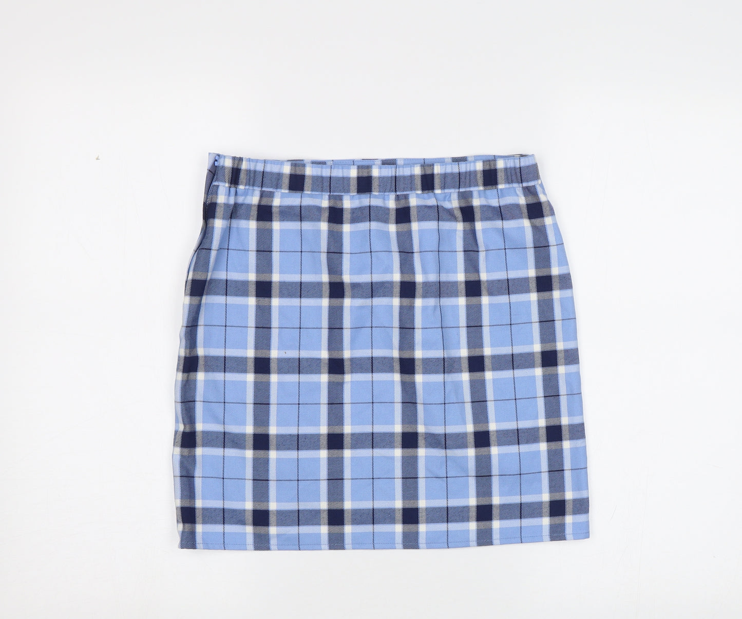 George Girls Blue Check  Mini Skirt Size 14-15 Years