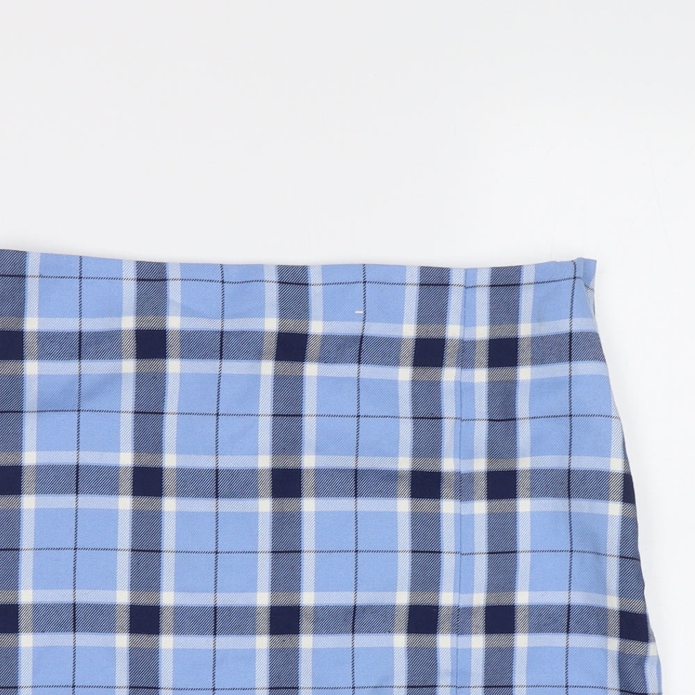 George Girls Blue Check  Mini Skirt Size 14-15 Years