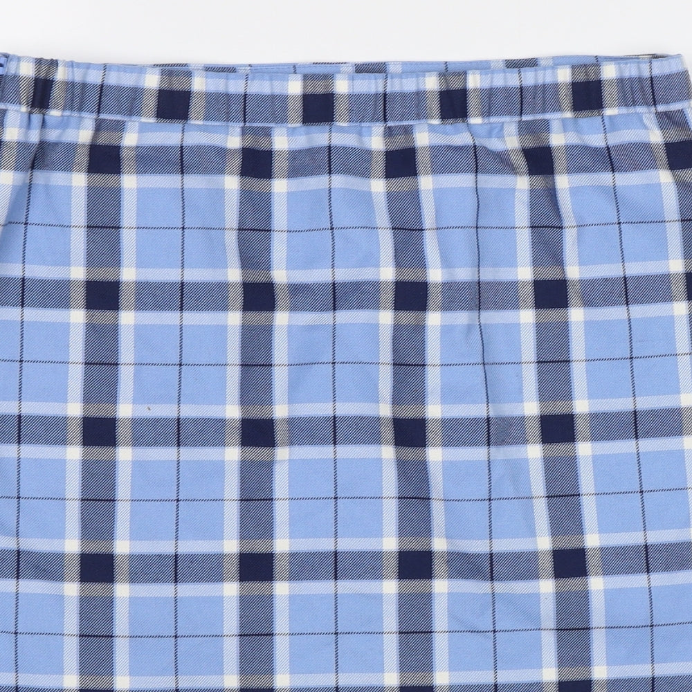 George Girls Blue Check  Mini Skirt Size 14-15 Years