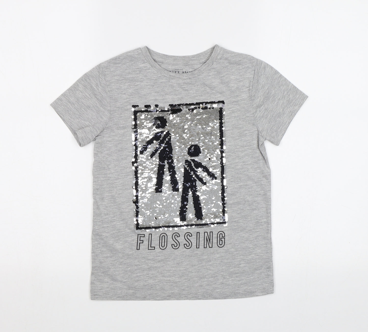 Urban Outlaws Girls Grey   Basic T-Shirt Size 7-8 Years  - Flossing
