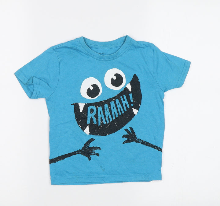 Primark Girls Blue   Basic T-Shirt Size 3-4 Years