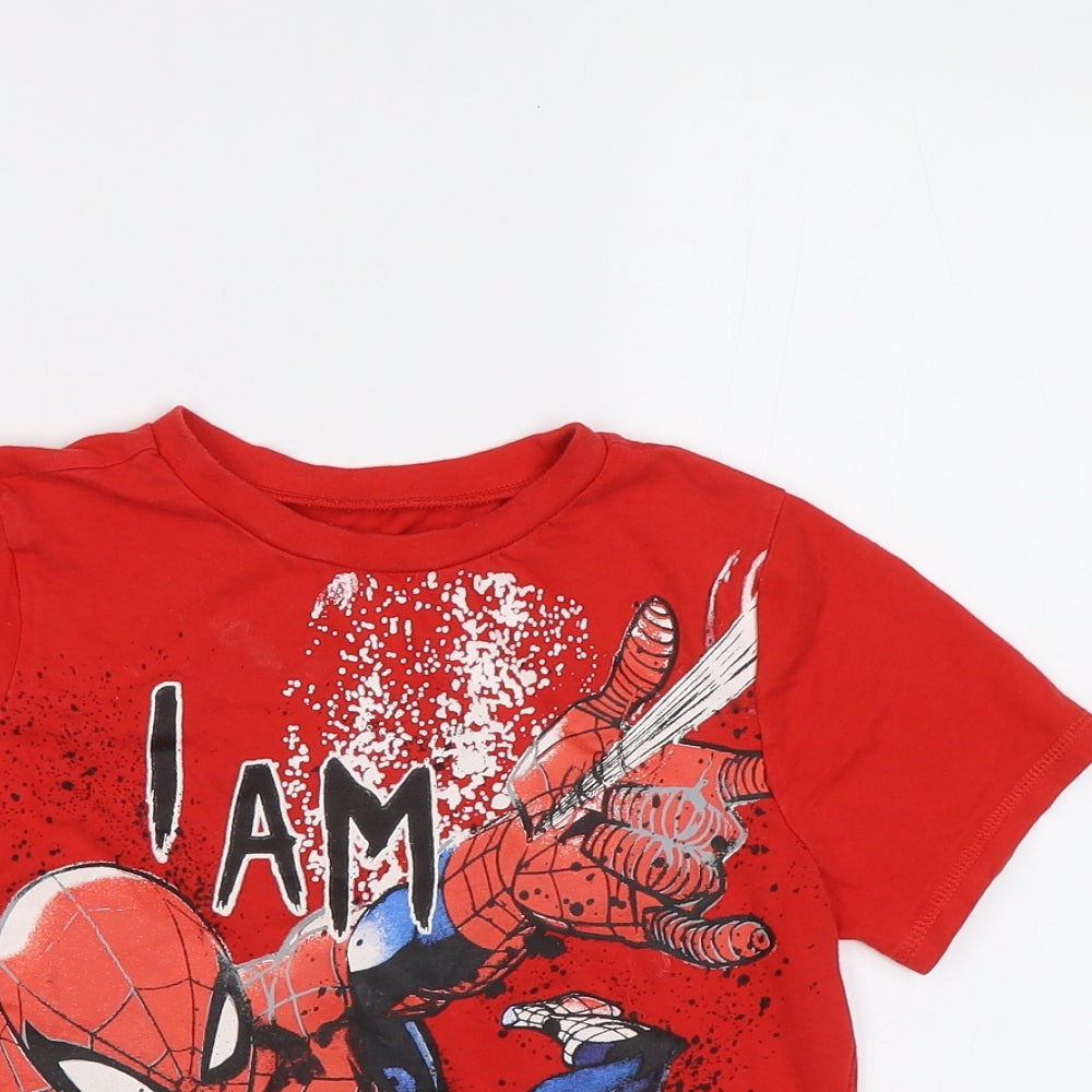 George Boys Red   Basic T-Shirt Size 6-7 Years  - Spider Man