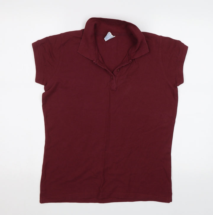 JHK Womens Purple Basic Polo Size L