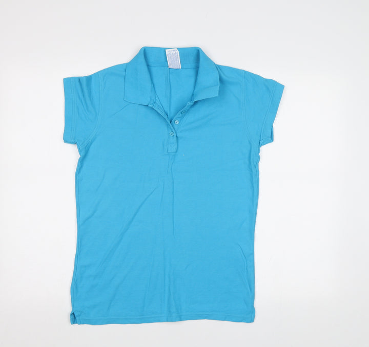 JHK Womens Blue Basic Polo Size XL