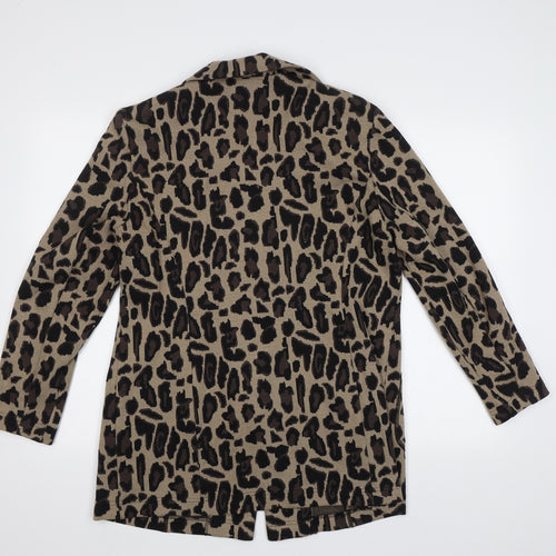 Habella Womens Beige Animal Print  Jacket Blazer Size 16