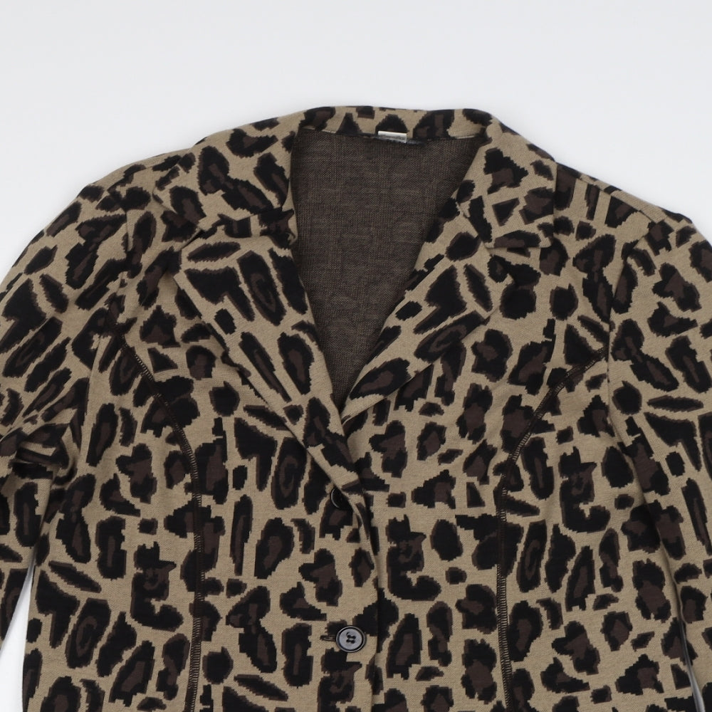 Habella Womens Beige Animal Print  Jacket Blazer Size 16
