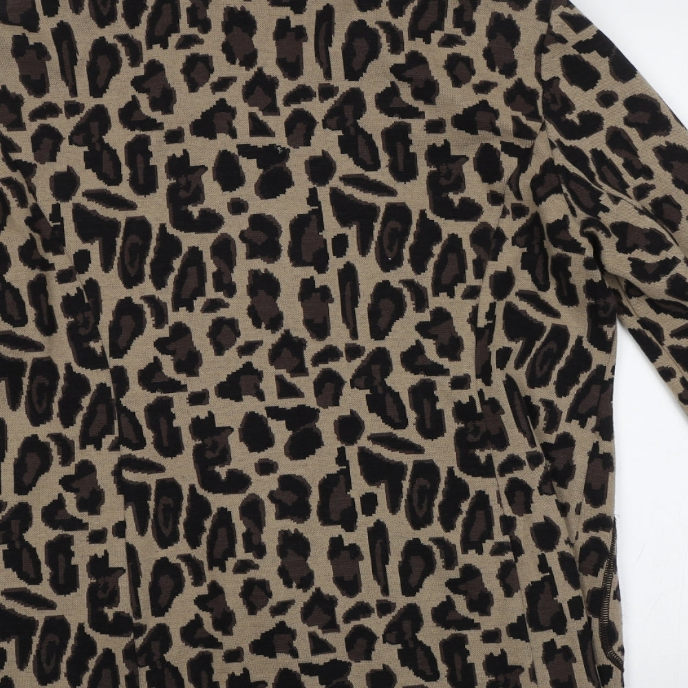Habella Womens Beige Animal Print  Jacket Blazer Size 16