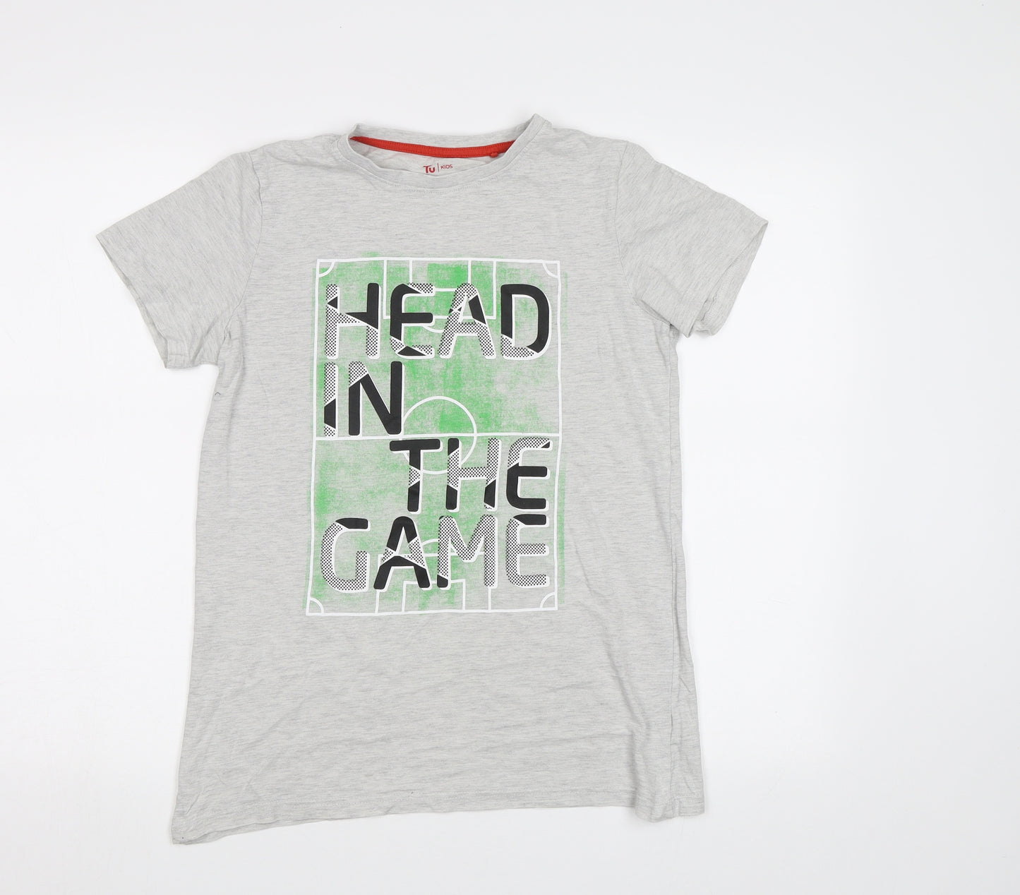 TU Boys Grey   Basic Polo Size 14 Years  - Football