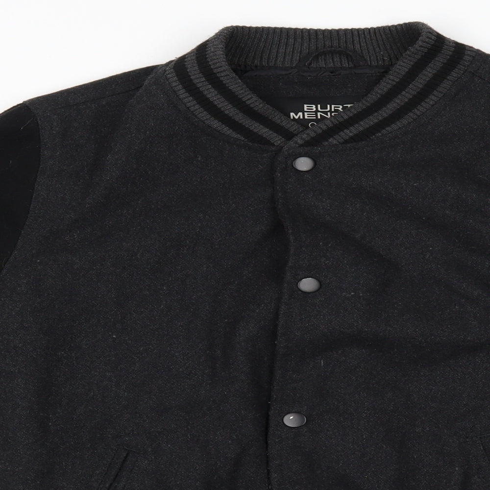 Burton Menswear Mens Black   Varsity Jacket Jacket Size S