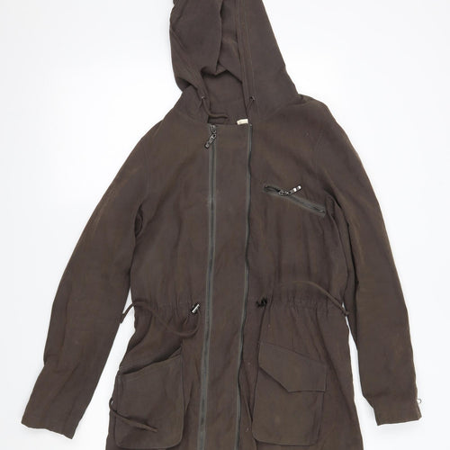 Linea Womens Brown   Overcoat Coat Size 10