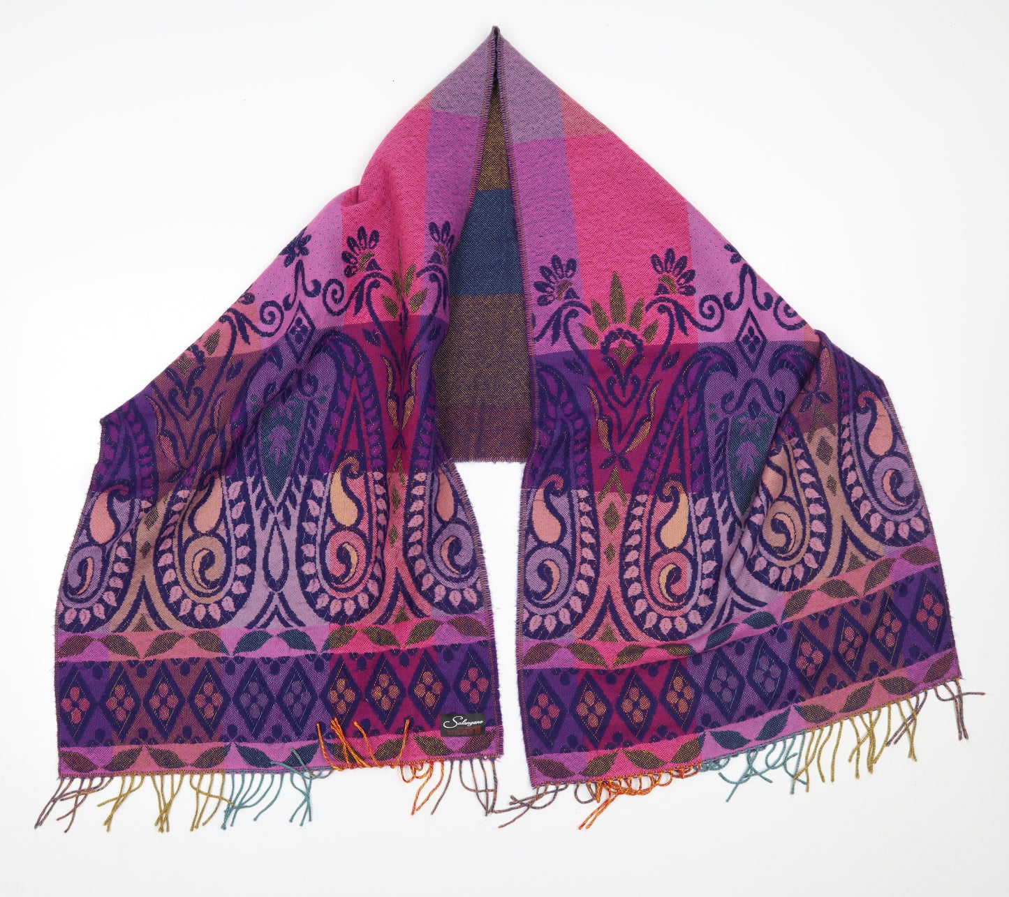 salangane Womens Purple Fair Isle   Scarf