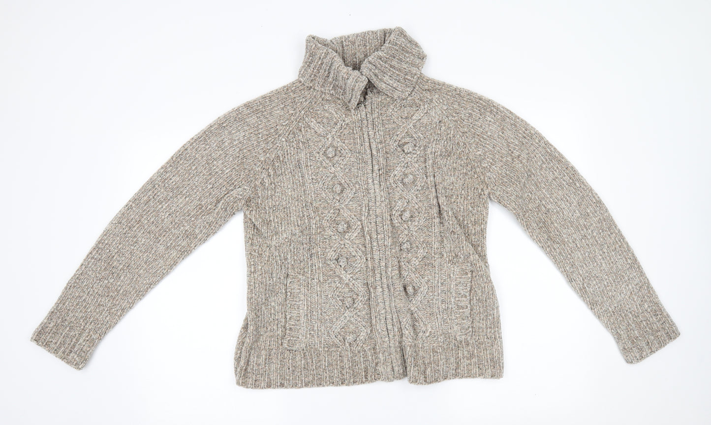 elizabeth scott Womens Beige   Cardigan Jumper Size M  - full zip