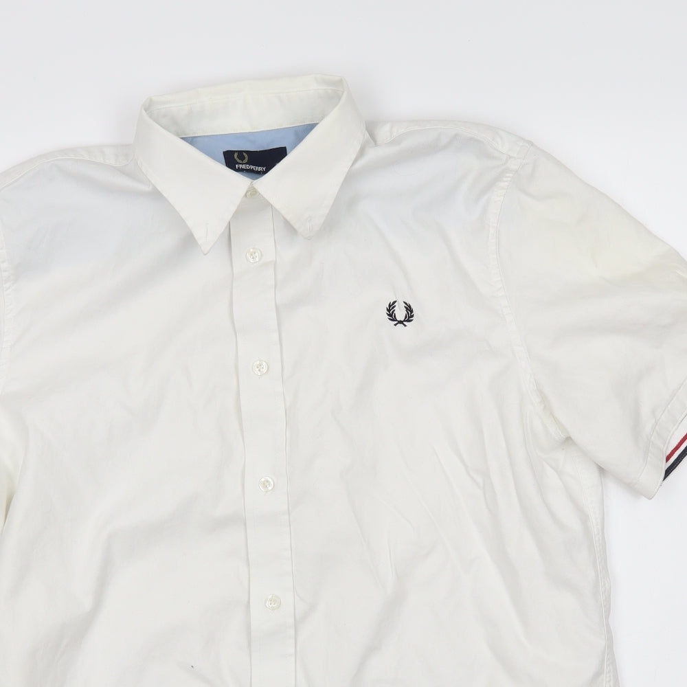 Fred Perry Mens White    Dress Shirt Size L