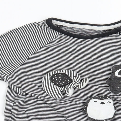 George Baby Grey Striped   Pyjama Top Size 18-24 Months