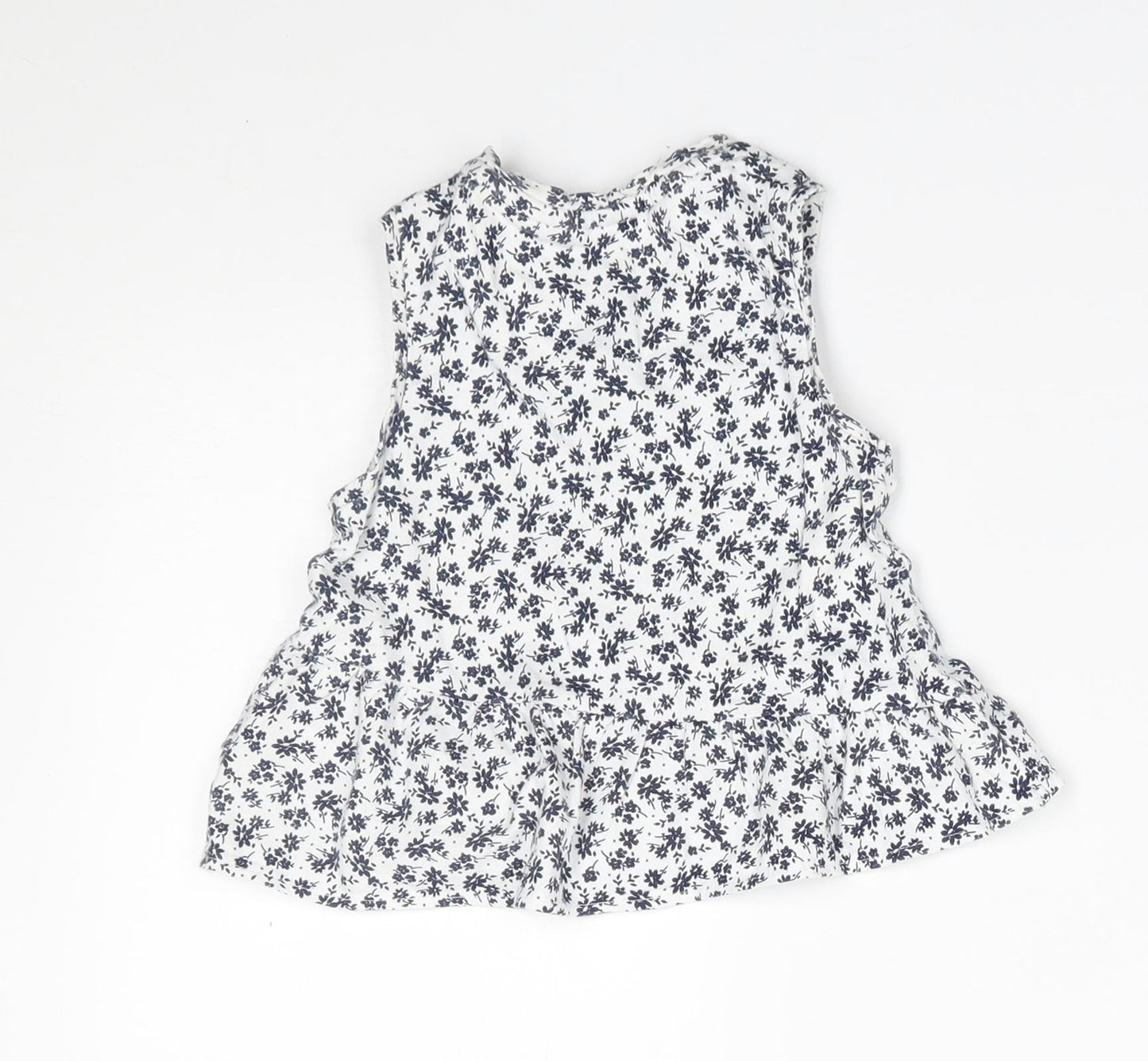 Mothercare Girls Grey Floral  Basic Blouse Size 12-18 Months