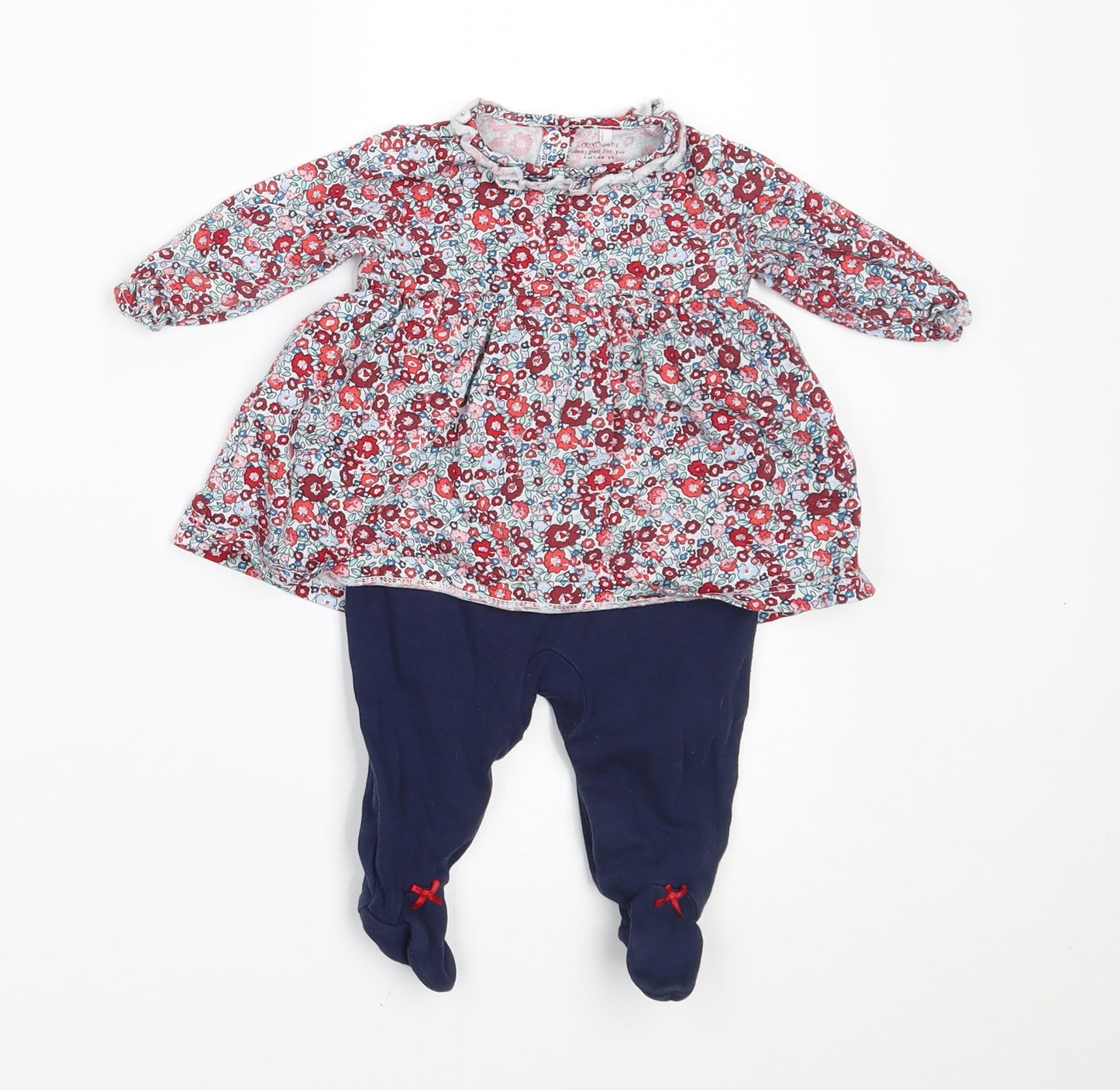 NEXT Baby Red Floral  Babygrow One-Piece Size 0-3 Months