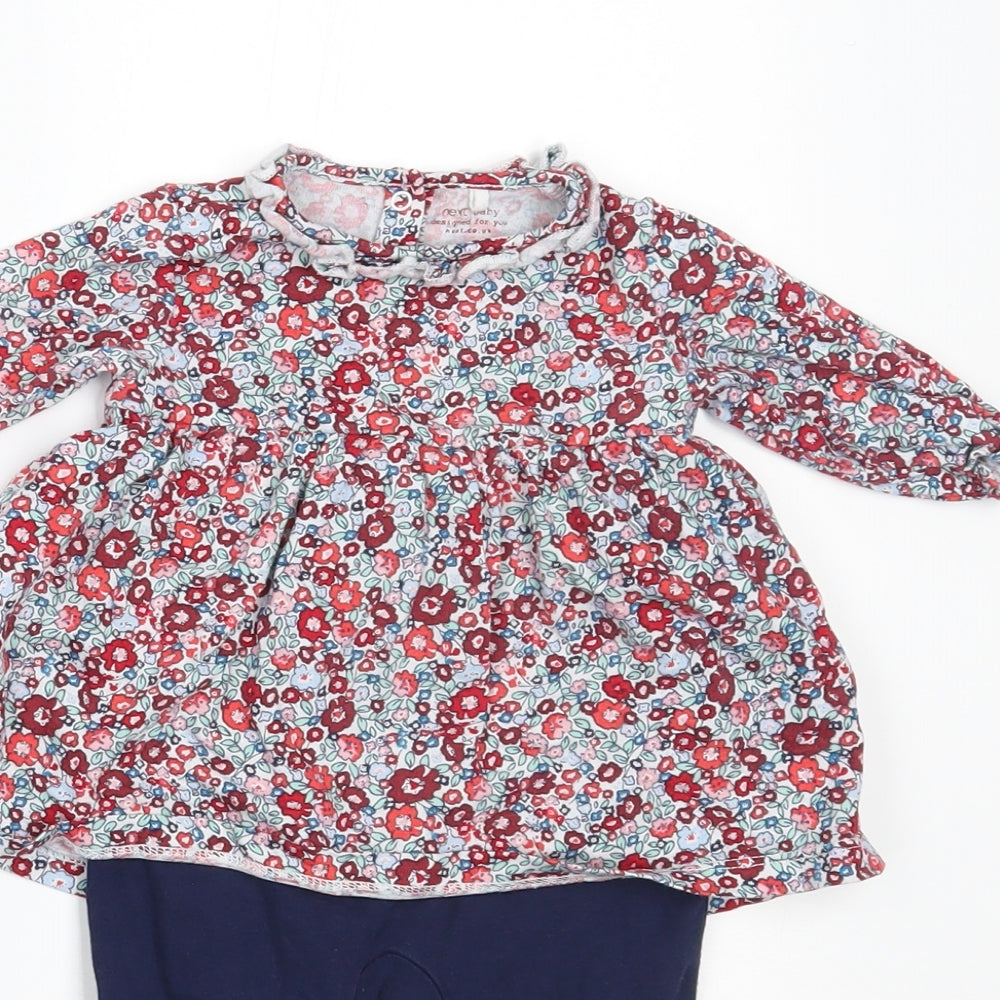 NEXT Baby Red Floral  Babygrow One-Piece Size 0-3 Months