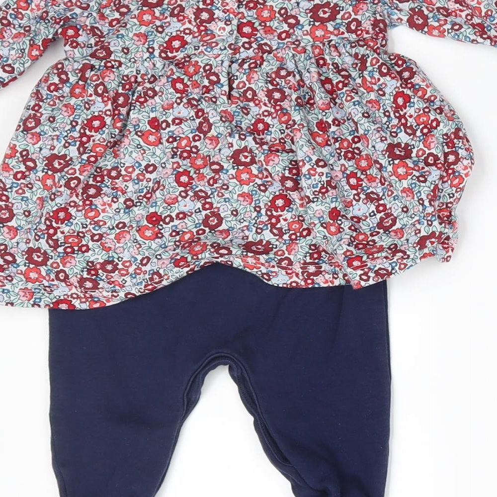 NEXT Baby Red Floral  Babygrow One-Piece Size 0-3 Months