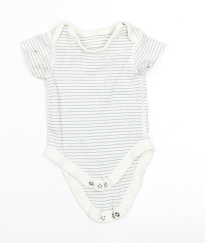 Marks and Spencer Boys Grey Striped Romper One-Piece Size 0-3 Months