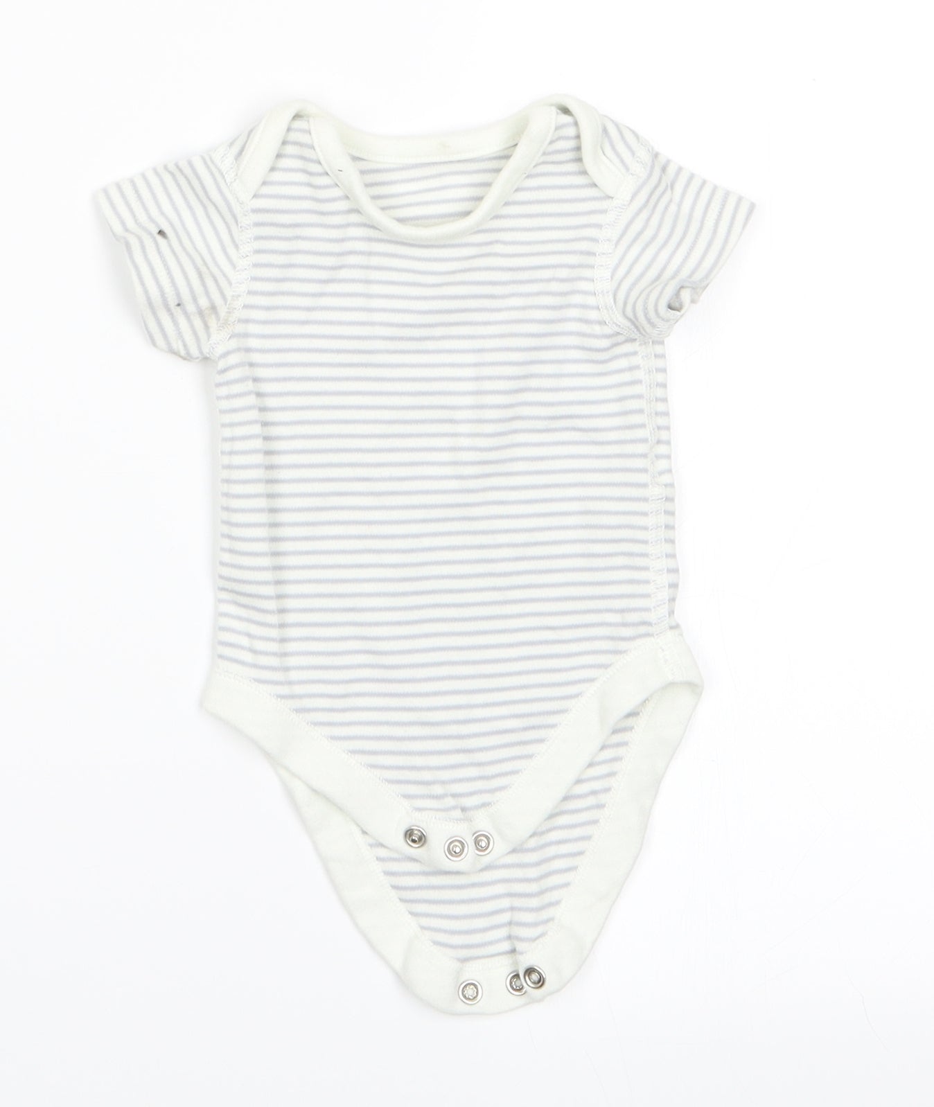 Marks and Spencer Boys Grey Striped  Romper One-Piece Size 0-3 Months