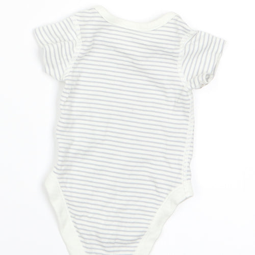Marks and Spencer Boys Grey Striped  Romper One-Piece Size 0-3 Months
