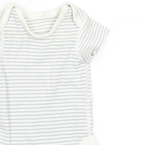 Marks and Spencer Boys Grey Striped  Romper One-Piece Size 0-3 Months