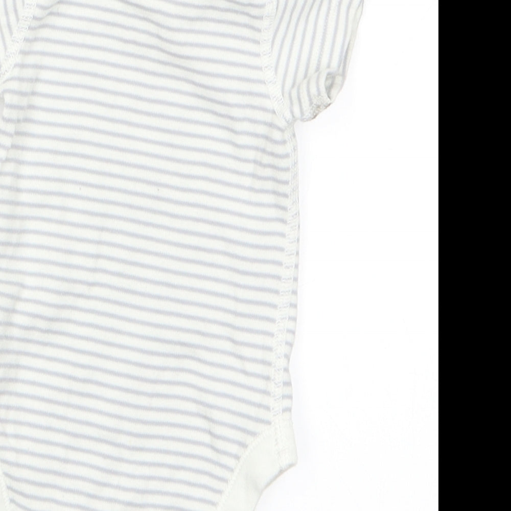 Marks and Spencer Boys Grey Striped  Romper One-Piece Size 0-3 Months