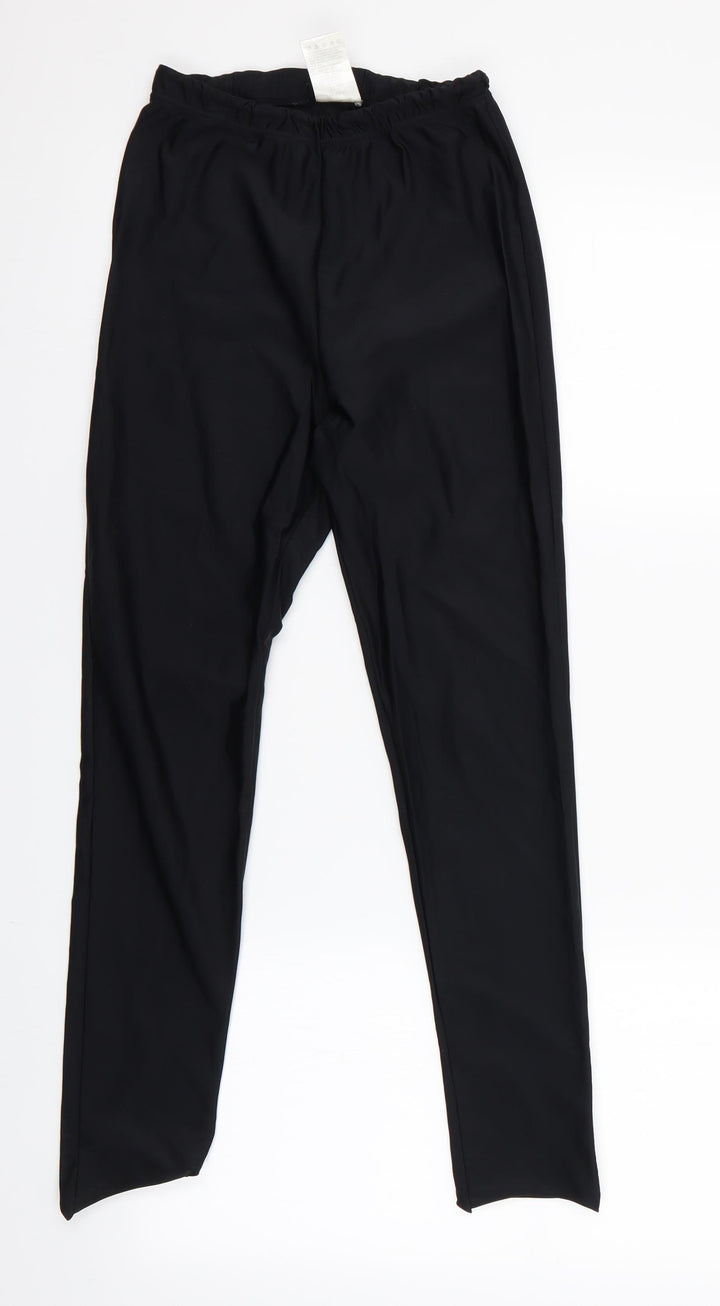 LASCANA Womens Black Cropped Leggings Size 10 L25 in