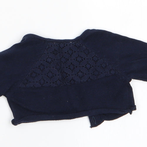 NEXT Girls Blue   Cardigan Jumper   - Lace Back Panel