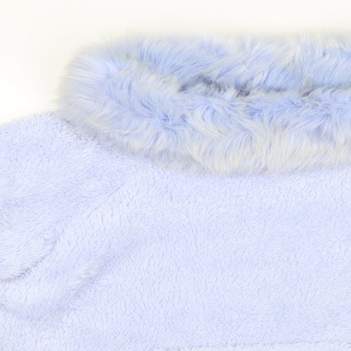 Florence and Fred Womens Blue    Pyjama Top   - Faux Fur Collar