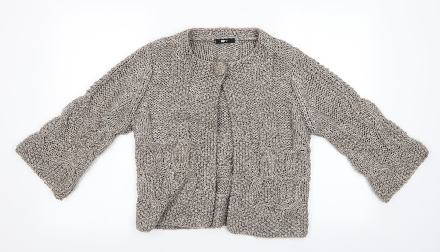 Marks and Spencer Womens Brown   Cardigan Jumper Size 10  - Chunky knit