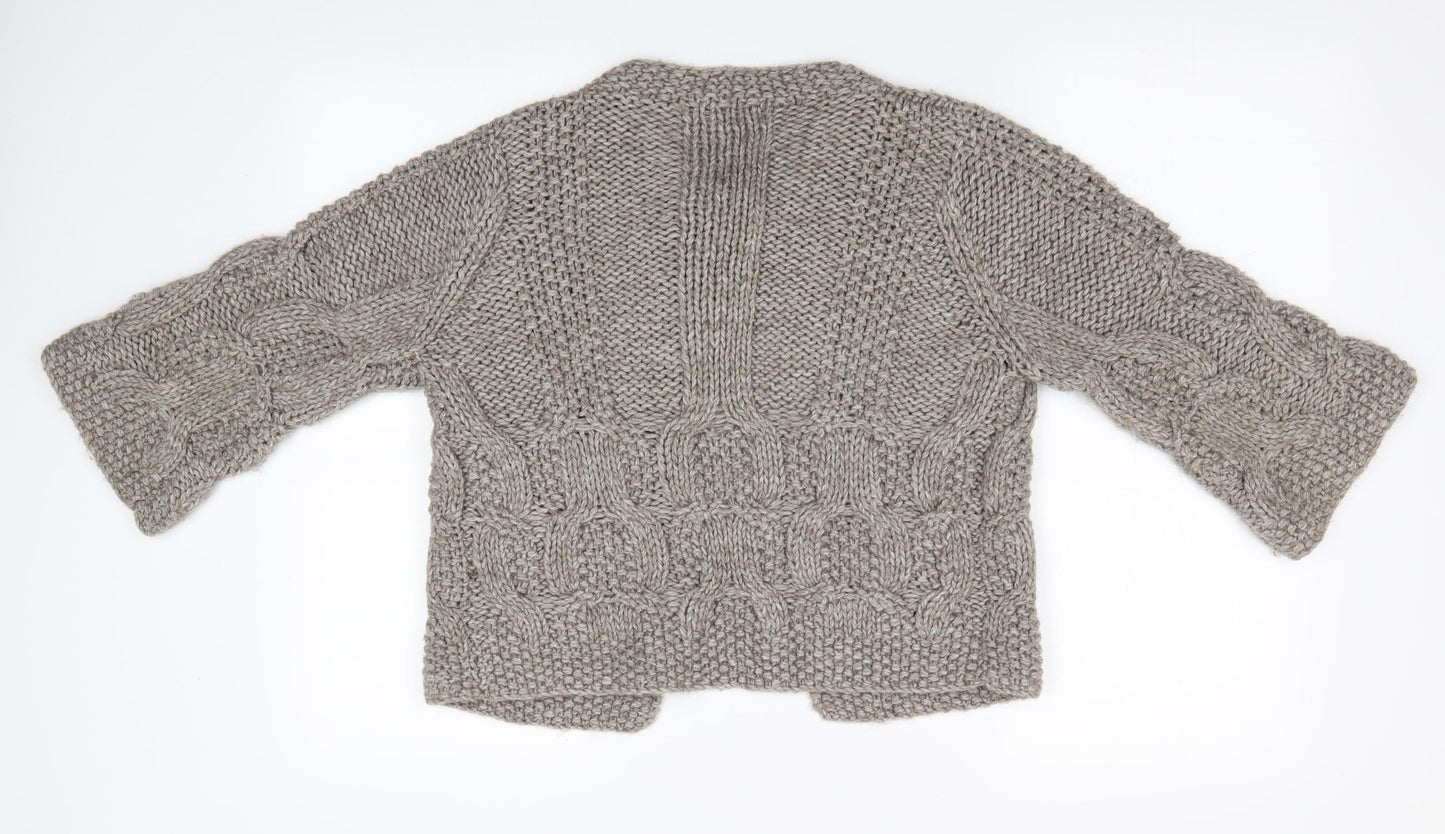 Marks and Spencer Womens Brown   Cardigan Jumper Size 10  - Chunky knit