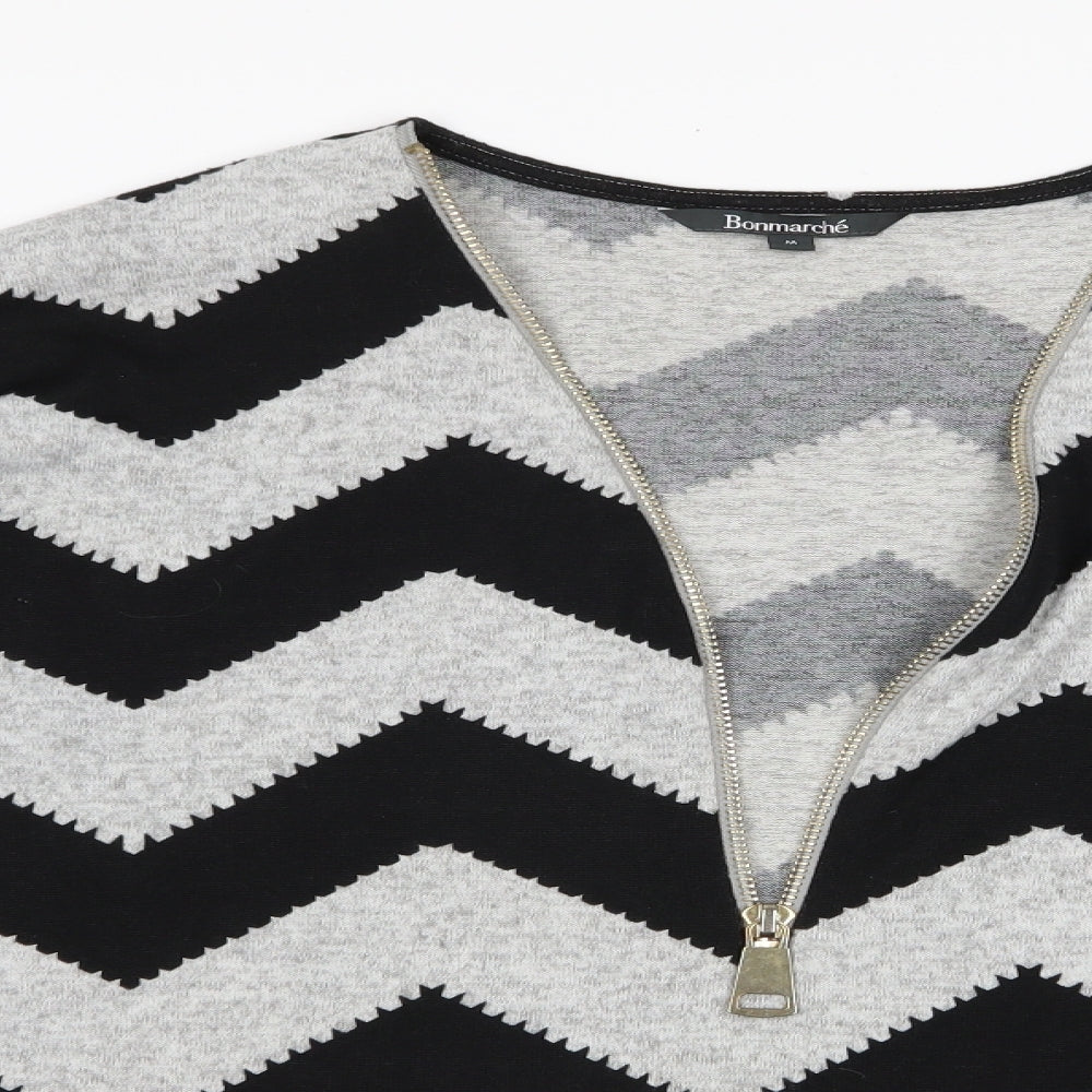 Bonmarché Womens Black Striped  Pullover Jumper Size M