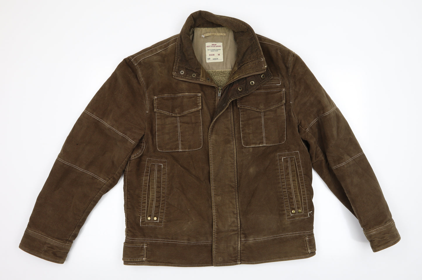 Next Styled Apparel Mens Brown   Jacket Coat Size M  - Fleece Lined