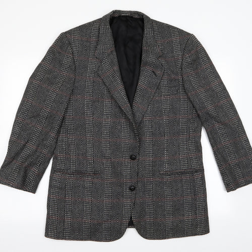 Nino Cerruti Mens Black Herringbone  Jacket Blazer