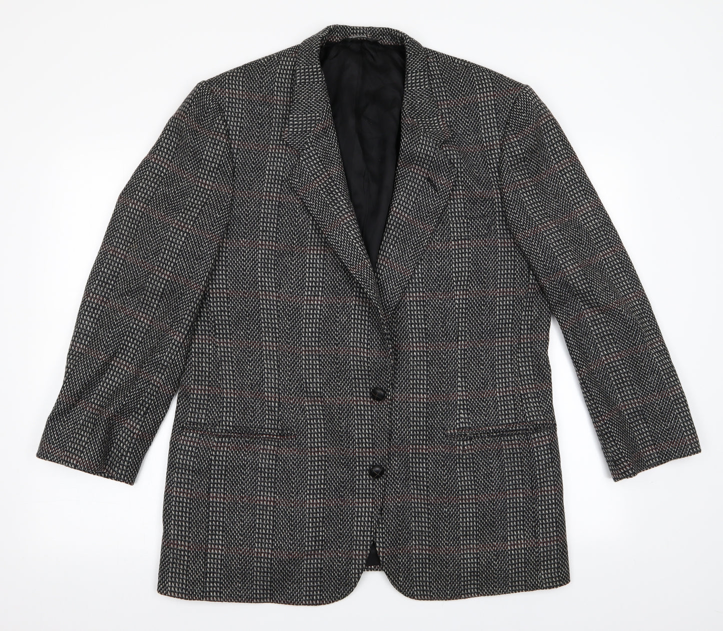 Nino Cerruti Mens Black Herringbone  Jacket Blazer