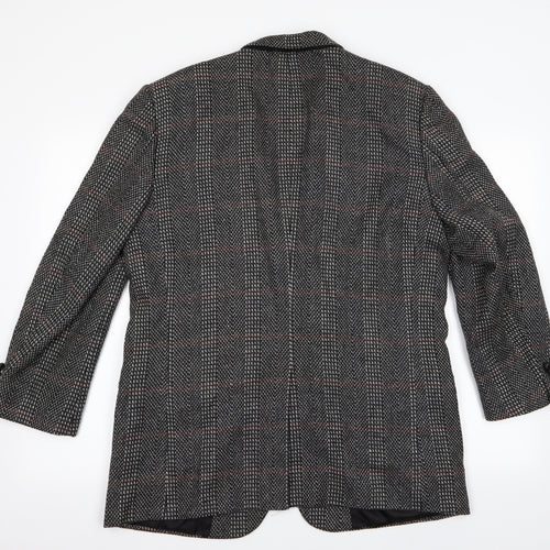 Nino Cerruti Mens Black Herringbone  Jacket Blazer