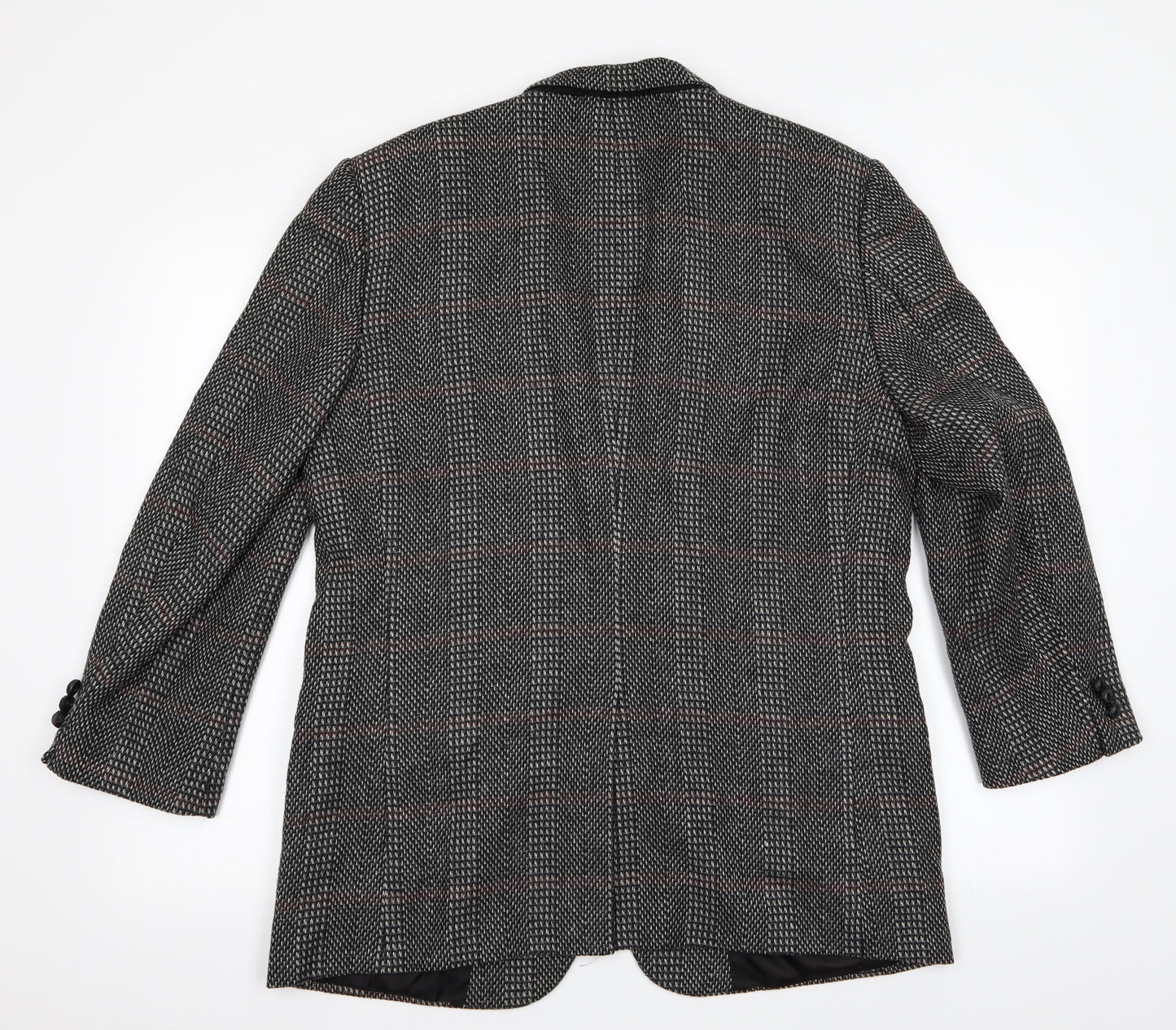 Nino Cerruti Mens Black Herringbone  Jacket Blazer
