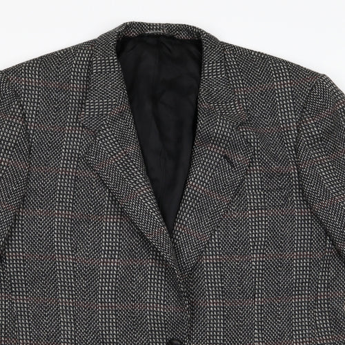 Nino Cerruti Mens Black Herringbone  Jacket Blazer