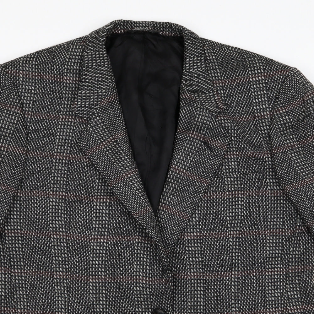 Nino Cerruti Mens Black Herringbone  Jacket Blazer