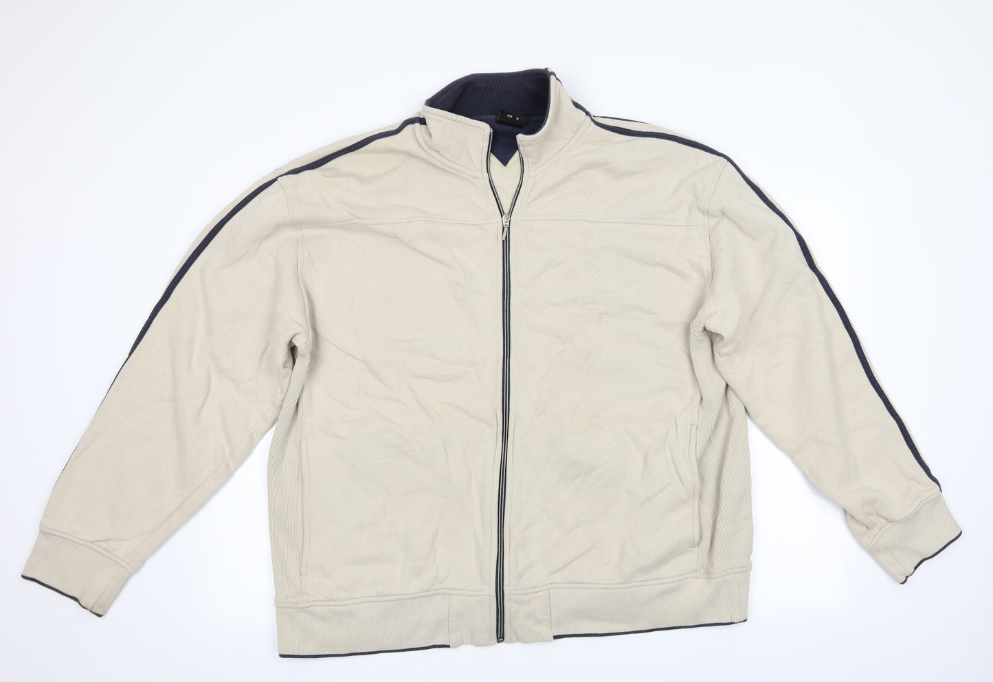 NEXT Mens Beige   Full Zip Sweatshirt Size 2XL  - Fleece Lined